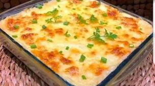 Escondidinho de Carne Moída com massa de Couve Flor