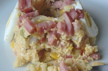 Cuscuz com palmito e bacon