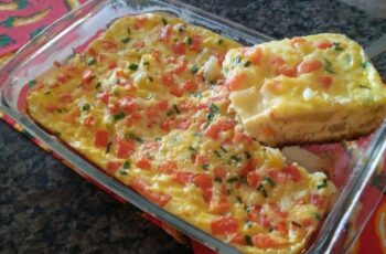 Omelete de presunto e queijo de forno